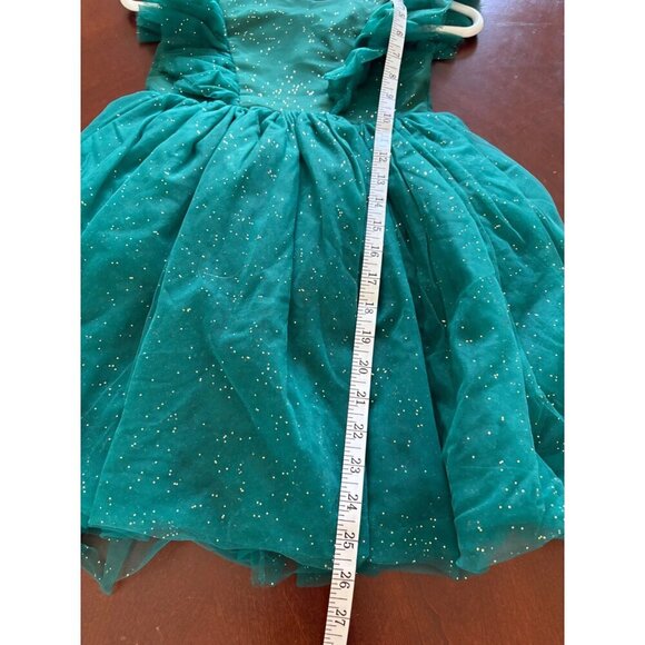 Trish Scully Girls Green Glitter Emerald Party Holiday Photoshoot Dress Size 6 - Picture 8 of 12